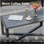 2-Piece Wicker Patio Conversation Set With Grey Cushions & Coffee Table