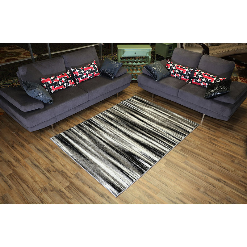 Striped Design Power Loom Stair Resistant Area Rugs