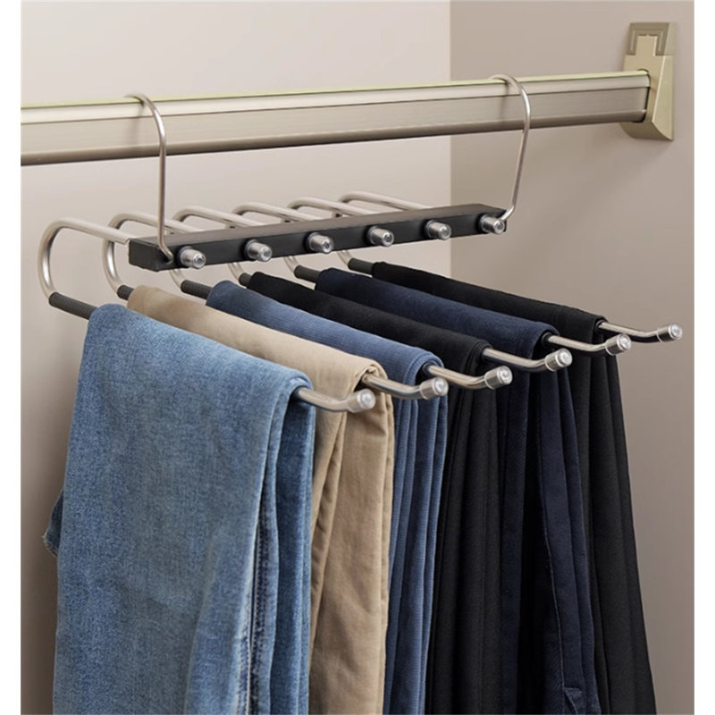 Cintre pour pantalons pliable en acier inoxydable, 2
