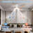 52"Ceiling Fan with Reversible Blades: White / Natural Wood Finish,  Adjustable Led Lights , 6-Speed Choice-1847437229