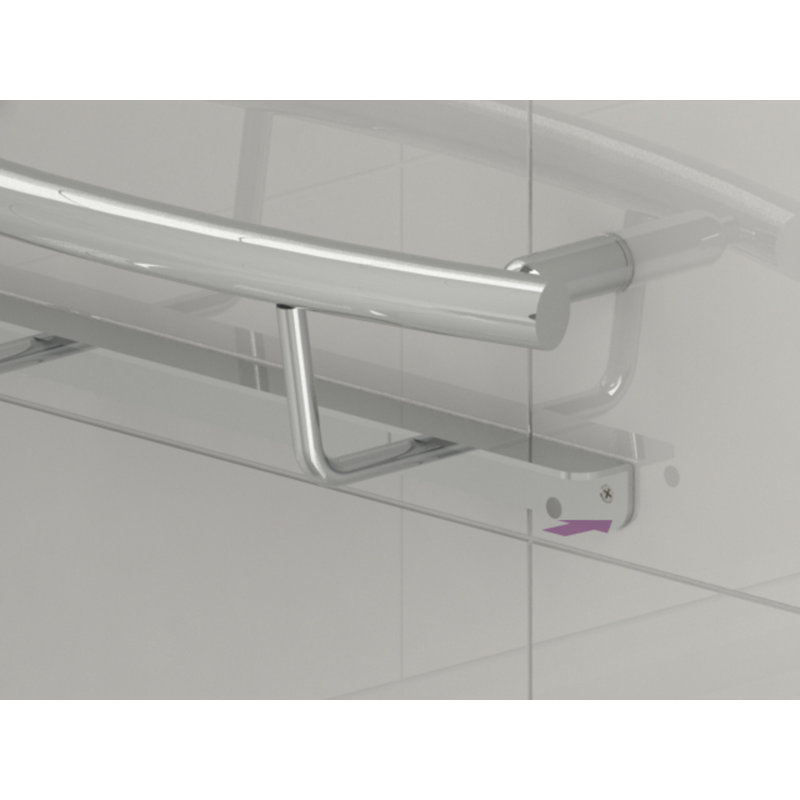 Tablette de shampooing Invisia ™ 20 po en noir mat, barre d'appui de luxe Designer (capacité de 500 lb)