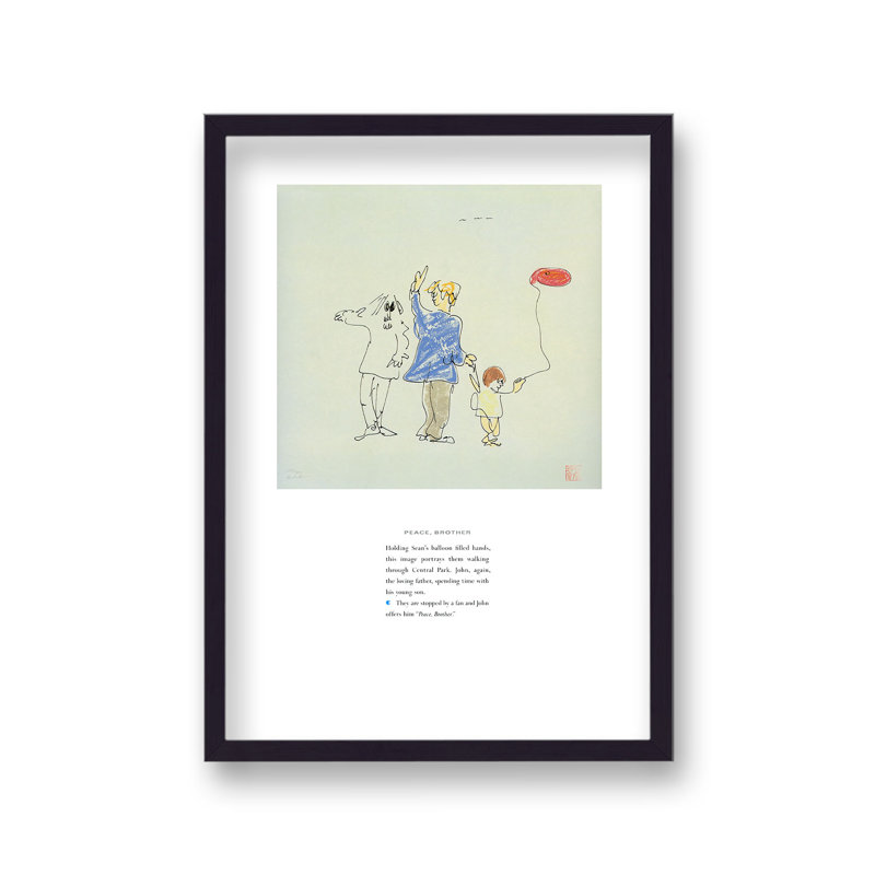 John Lennon Personal Sketch Collection 9 Peace Brother by Vouvart - Single Picture Frame Print