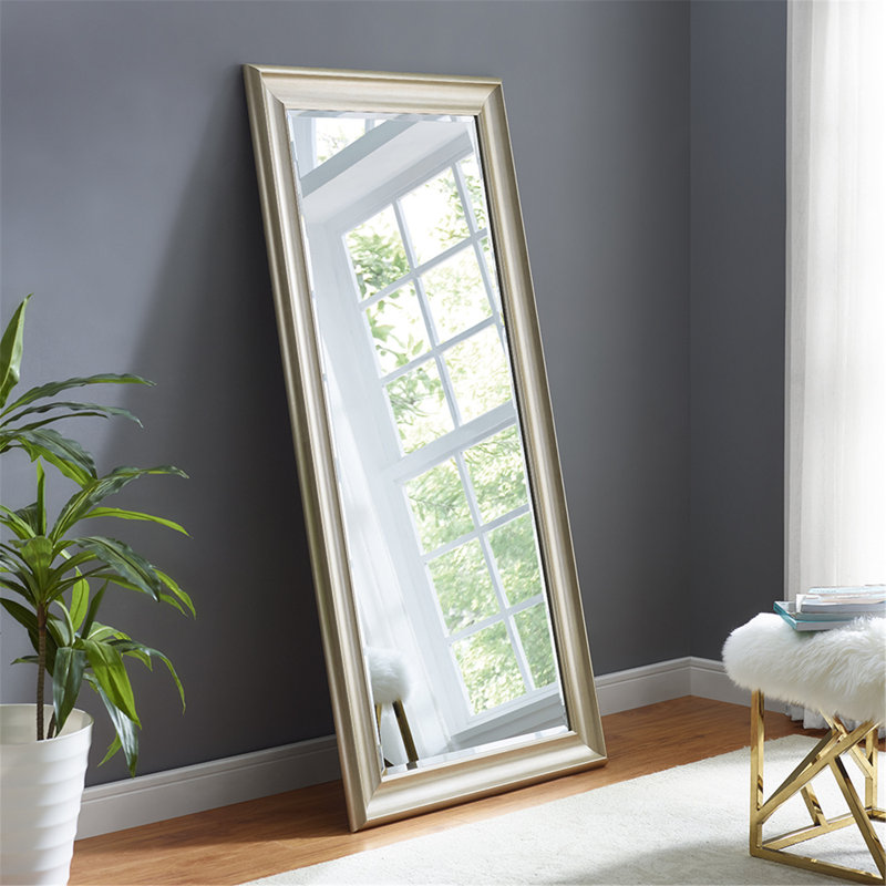Miroir de plancher Duwaine, blanc, Champagne