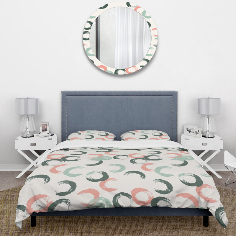 Ensemble de housse de couette bleu, rose, boho et écume de mer, Housse de couette très grand + 2 taies décorativ