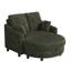 Chaise longue surdimensionnée en velours côtelé avec dossier réglable et repose-pieds avec rangement-128488266