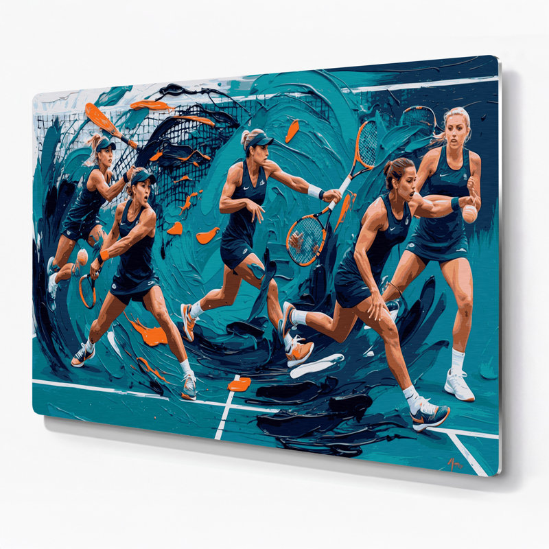 Art mural bleu sport, H 144 po x l 216 po x P 0,05 po