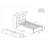 Modern Twin Size Bed Frame With Built-In USB Port On Bookcase Headboard And 2 Drawers-106845168