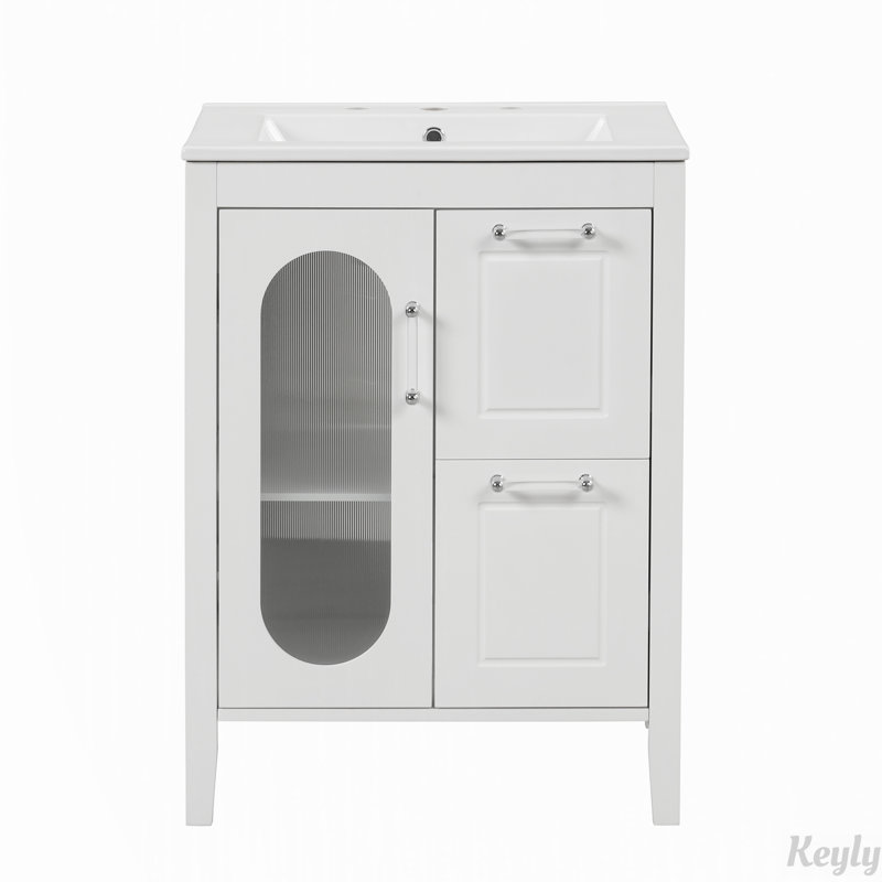 Meuble-lavabo 24 po avec lavabo, Blanc