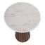 Idris 14 in. W Round Marble and Wood Side Table