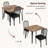 Dining Table Set for 2, Kitchen Table Chairs Set of 2 with PU Upholstered Cushion, Dining Room Table Set for 2 Furniture with Kitchen Chairs Suitable for Small Space-2058175829