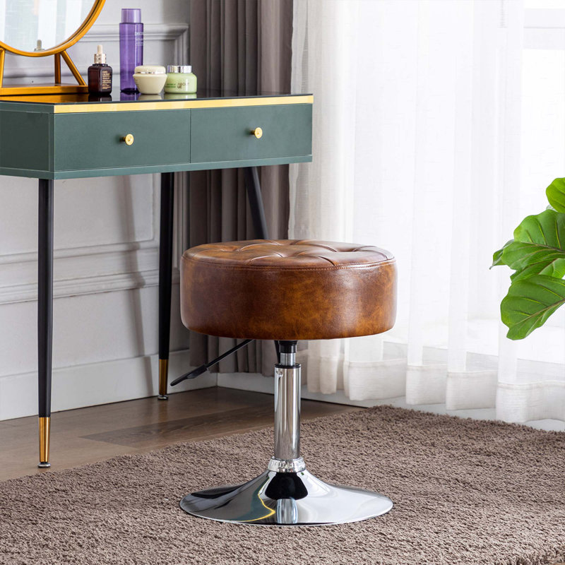 Tabouret de coiffeuse pivotant réglable Highfill, Brun jaunâtre