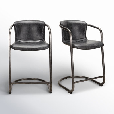 Higbee 29" Genuine Leather Bar Stool