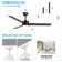 Jecori 52" 3-Blade Matte Black LED Standard Ceiling Fan with Remote Control and Light Kit Included