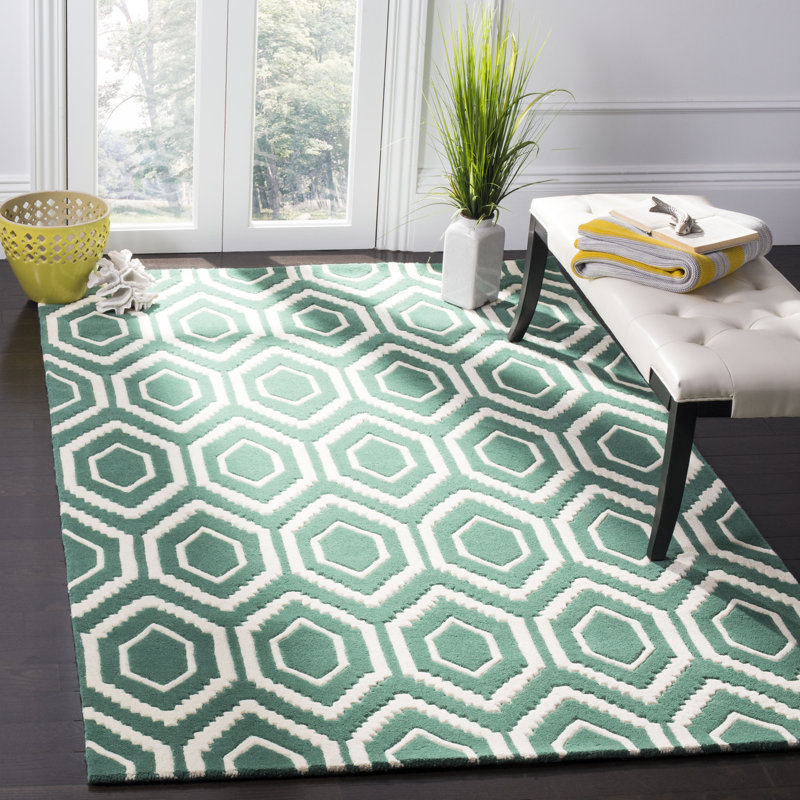 Tapis en laine touffeté à la main Deedie, Rectangle 8 pi x 10 pi