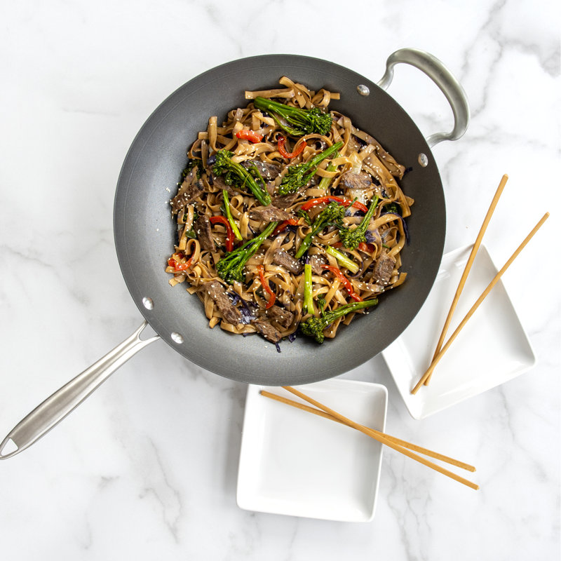Nordic Ware 14'' Non-Stick Aluminized Steel Wok with Stainless Handles