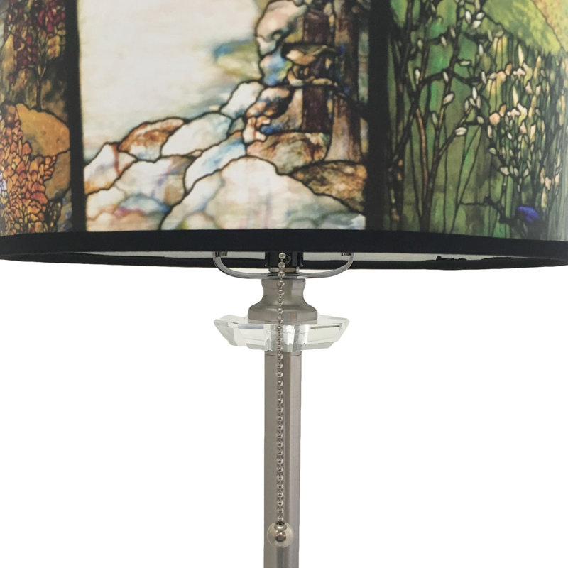 Ensemble de lampe buffet 28" crystal Stobie, Nickel