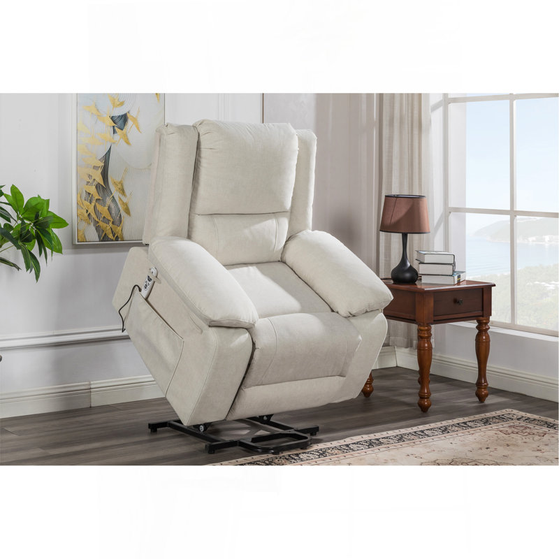Fauteuil inclinable électrique avec massage pour les personnes âgées, télécommande multifonctionnelle à levage, minuterie, coussin chauffant avec poche latérale