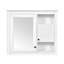Armoire de salle de bain murale 32 po avec miroir, armoire à pharmacie murale avec 3 tablettes, armoire de rangement avec porte à miroir, blanc