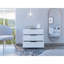 Commode rectangulaire blanche à 3 tiroirs