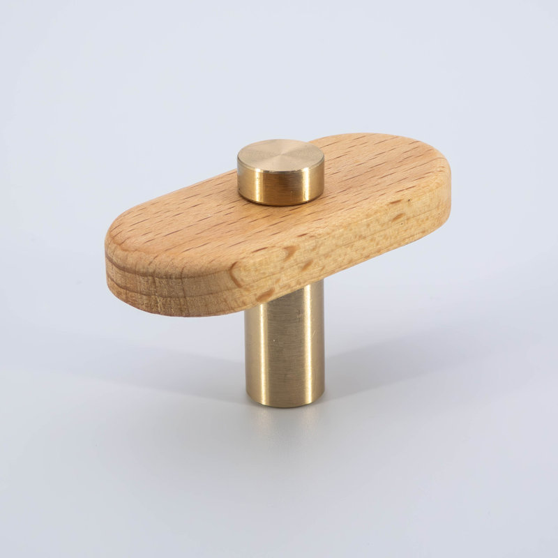 Modern Wooden Cabinet T-Bar With Brass Base