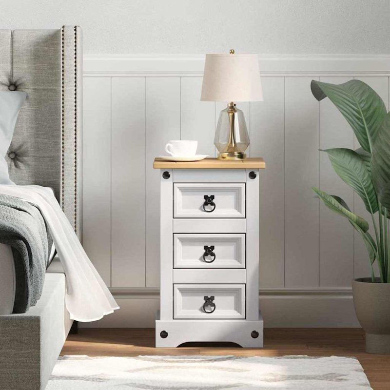 35cm W Solid Wood Bedside Table