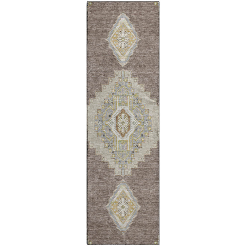 Premium Machine Washable Guada AMF1014 Oriental Rug, Runner 2'3" x 7'6"