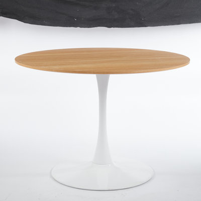 42.1"Tulip Table Mid-Century Dining Table For 4-6 People With Round Mdf Table Top, Pedestal Dining Table, End Table Leisure Coffee Table