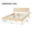 Structure de lit plateforme très grand en bois avec tête de lit à panneau classique, support de lattes en bois, aucun sommier requis, assemblage facile, naturel-1694815771-1694815772