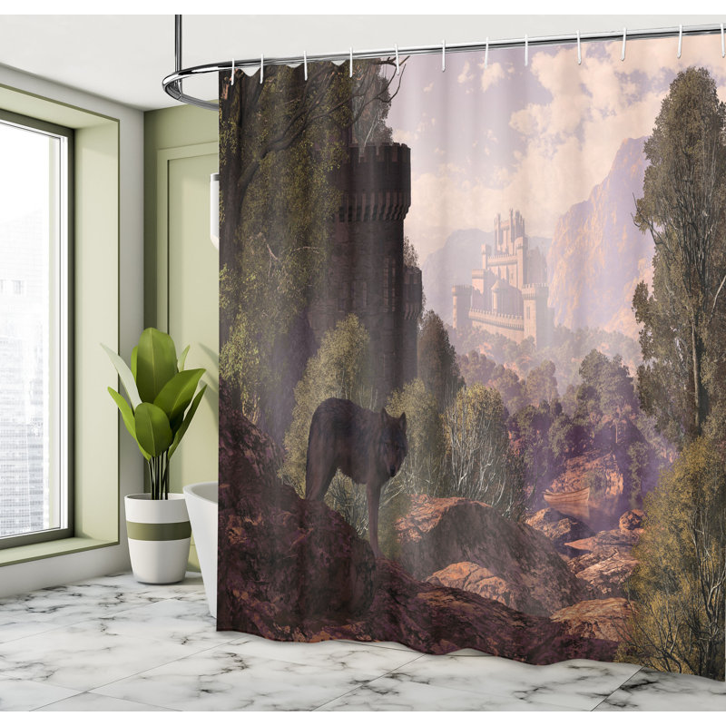 Shower Curtain with Hooks Included, 75"H x 69"W