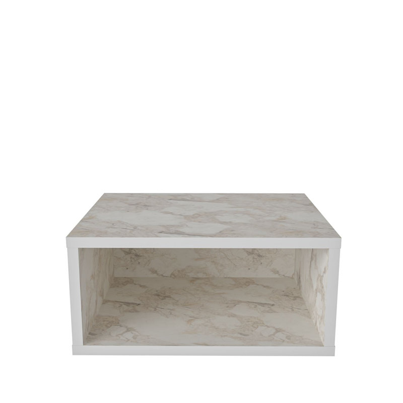 Modern Nightstand with Ephesus Color Finish, 17.7 x 8.3 x 13.8 inches | 100% Melamine Coated Particle Board, Thickness: 0.7 inches | Stylish Marble Design, Perfect for Contemporary Bedrooms & Living Spaces
