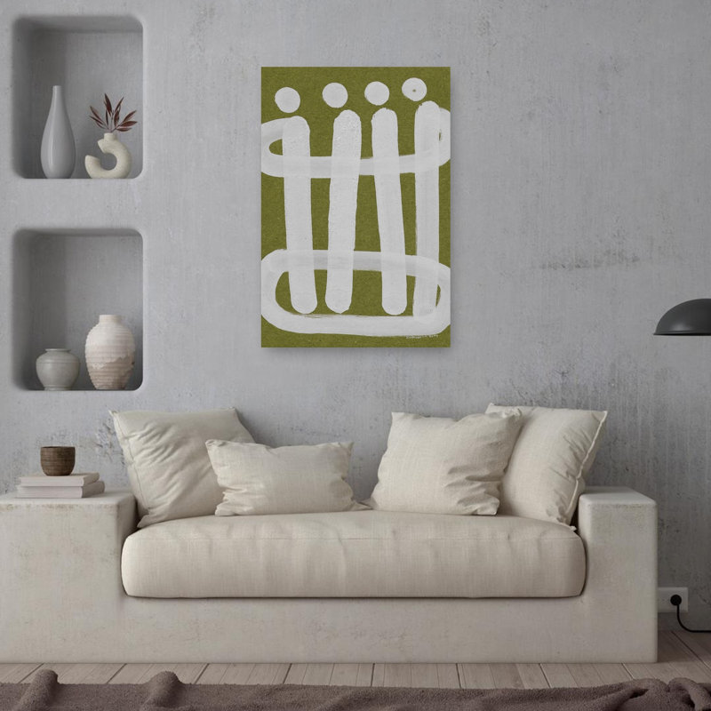 Abstrait abstrait contemporain à quatre chiffres, 36" H x 24" W
