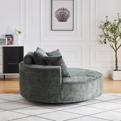 Fauteuil pivotant à 360 degrés Fluffy Chenille