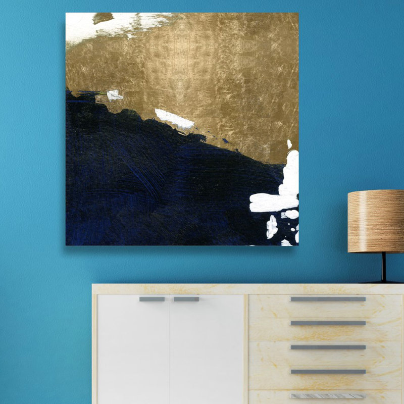 «Abstract Ocean Ocean Night Textures», reproduction d'art graphique, H 24 po x l 24 po, Toile tendue