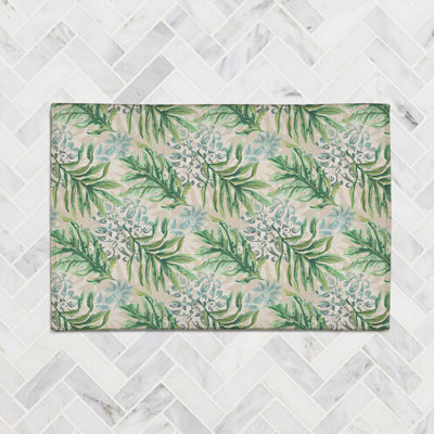 Bohemian Palms Chenille Floral Indoor Rug