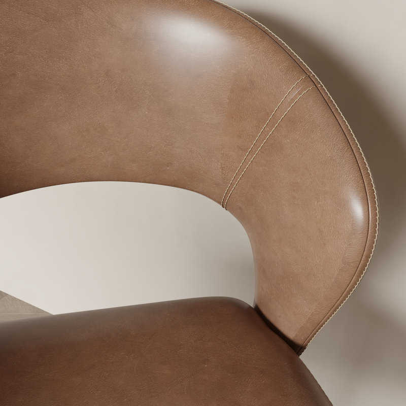 Chaise de salle à manger moderne à dossier ouvert, 6, Brun