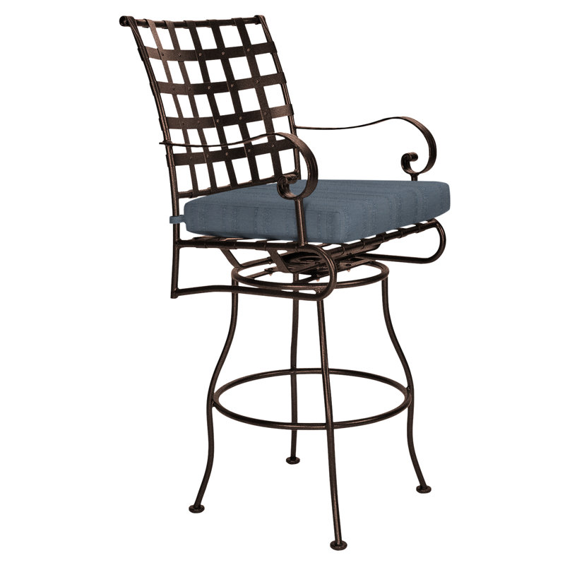Classico-W Outdoor Bar Stool, Sash Denim, Copper Creek