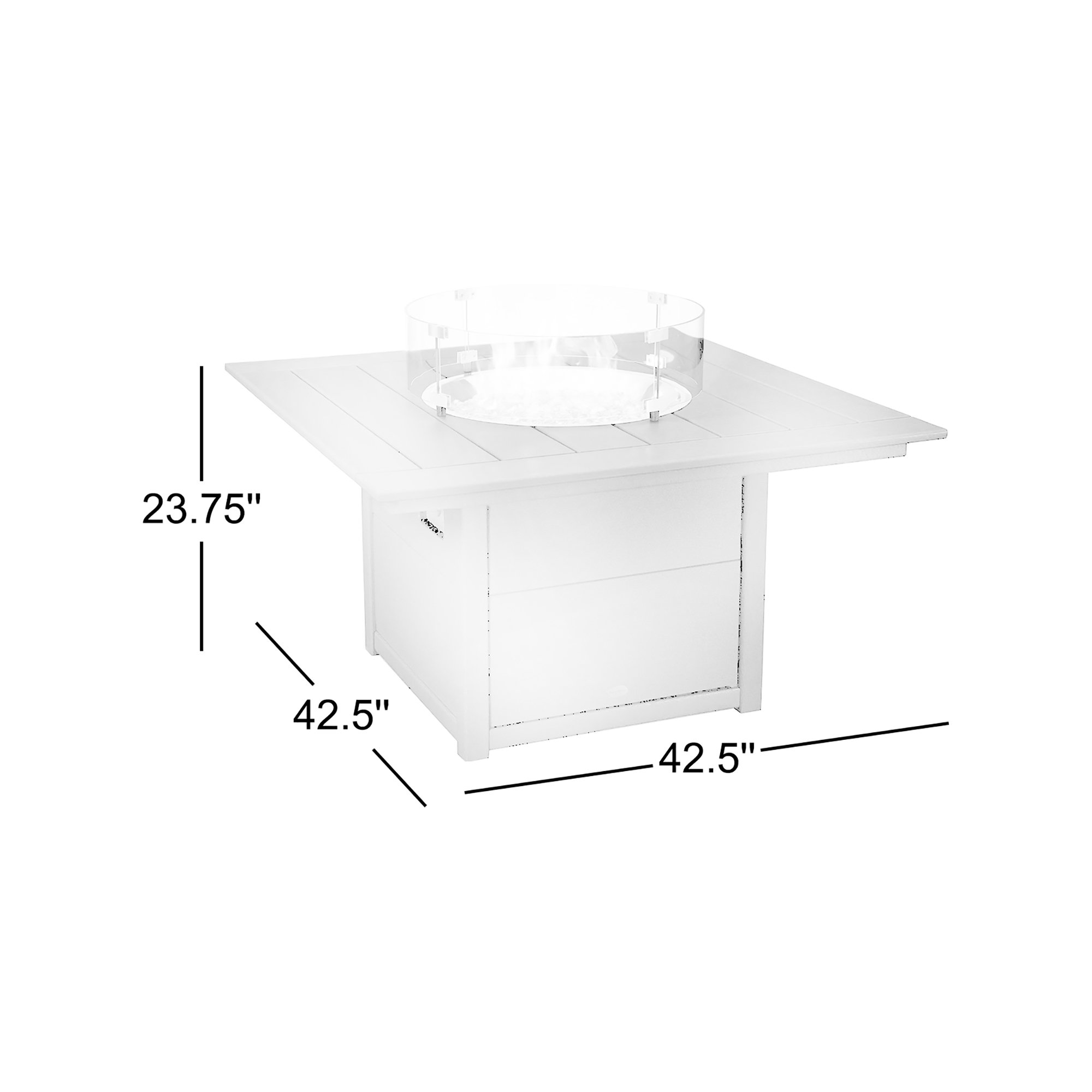 POLYWOOD Square 42" Fire Pit Table, Green