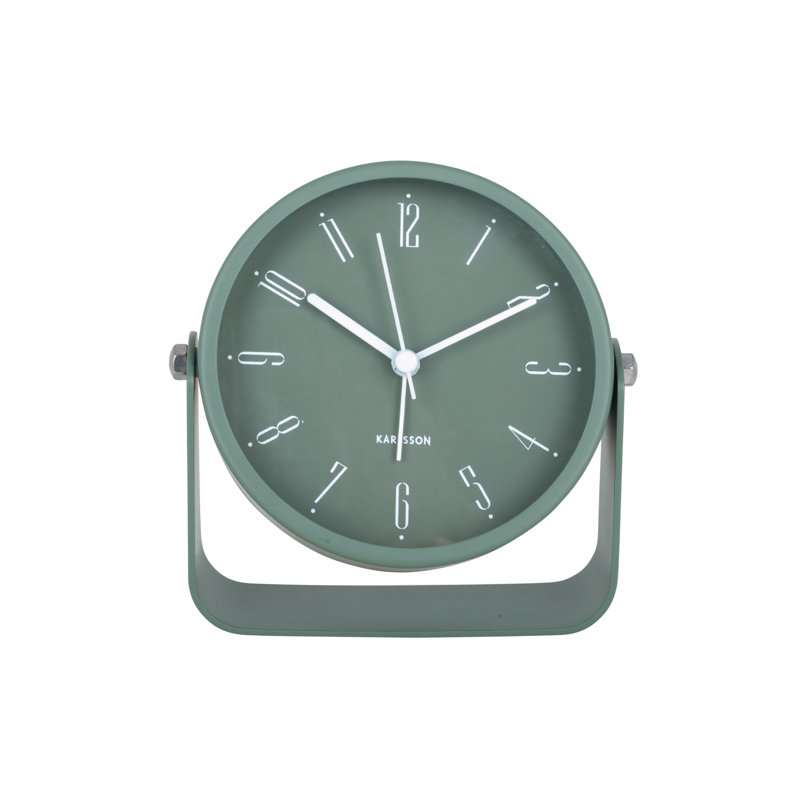 Iron Mechanical Alarm Tabletop Clock, Green