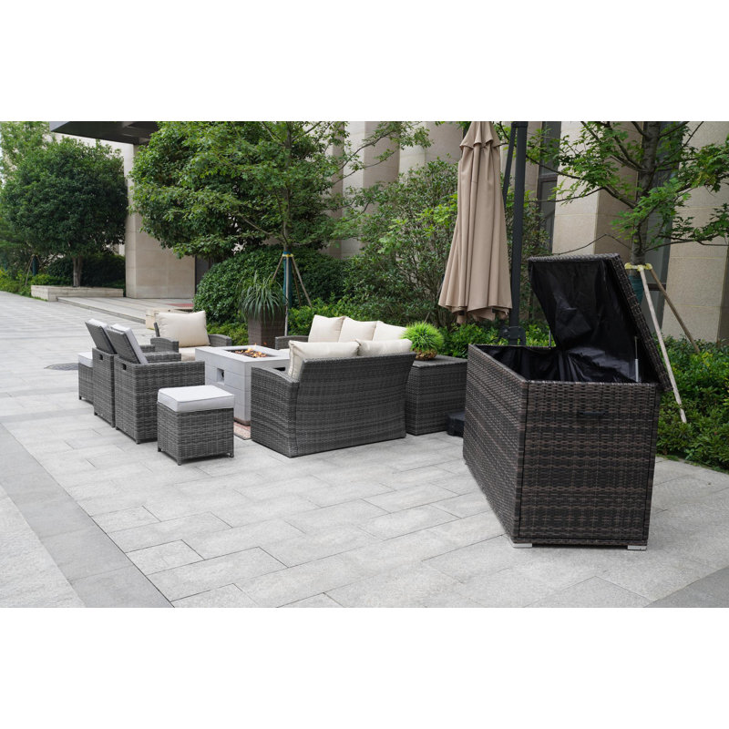 10 - Person Patio Conversation Set with Cushions