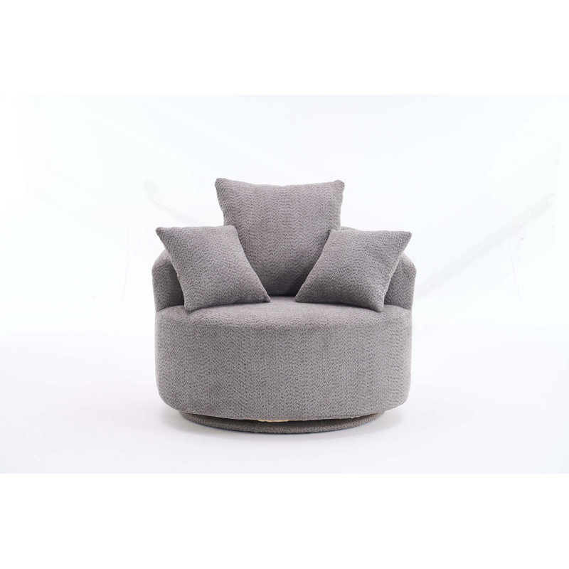 Swivel Barrel Chair, Gray