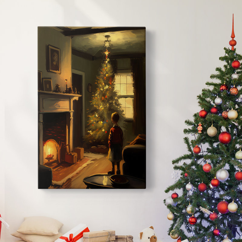 Art des Fêtes de Noël - Toile tendue avec châssis DCV, H 12 po x l 8 po