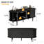 Console télé 47 pouces pour salon avec rangement et porte coulissante - noir