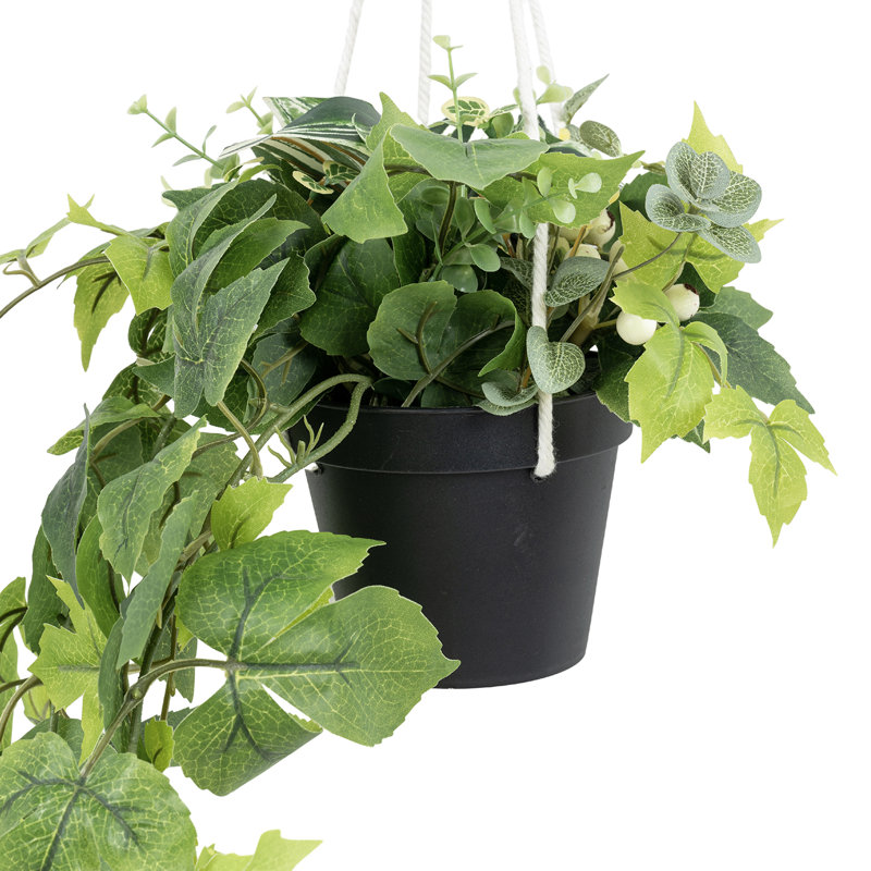 Faux plantes artificielles en pot avec corde suspendue