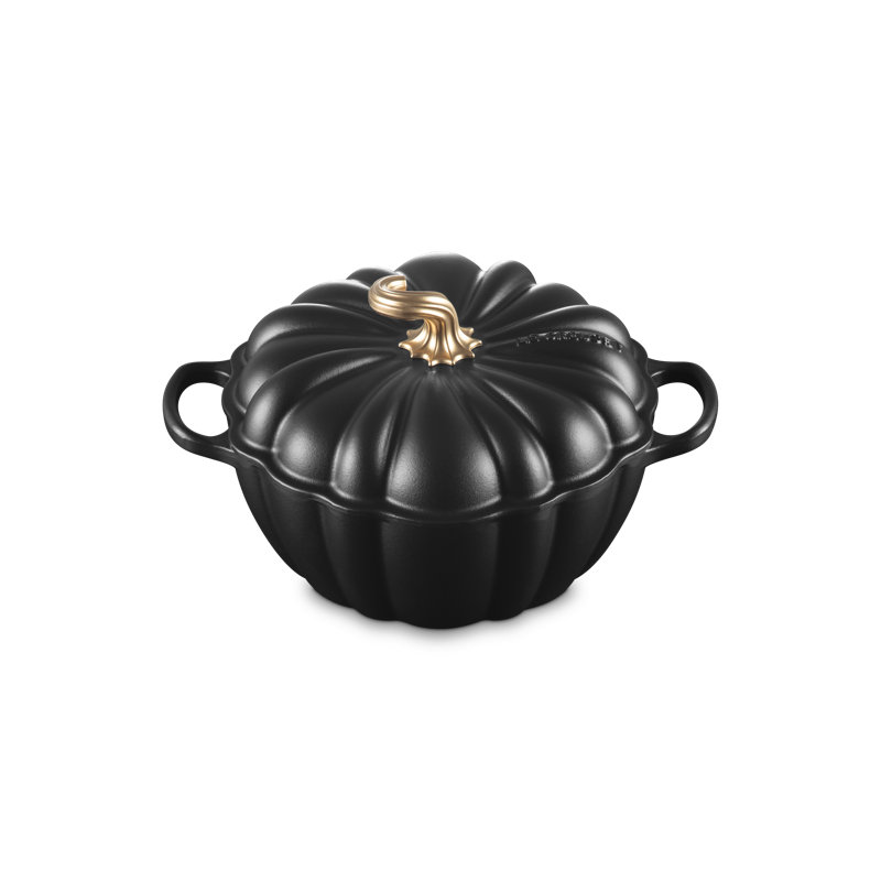Le Creuset Enameled Cast Iron Pumpkin Cocotte, 4 Qt. - Licorice, Black