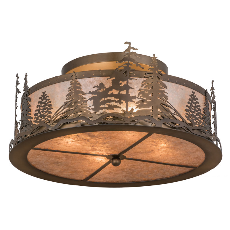 Rustic Lodge 4 - Light Semi Flush Mount