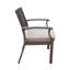 Chaise de salle à manger d'extérieur moderne en aluminium avec coussin (ensemble de 2), gris foncé et argent
