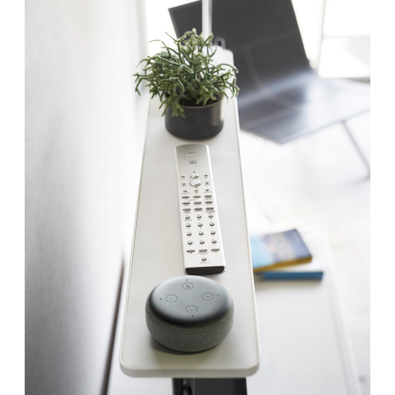White Steel TV Shelf with Remote Rack Accessory Stand