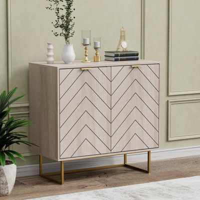 Laurens Manufactured Wood and Metal Accent Cabinet with Adjustable Shelves
