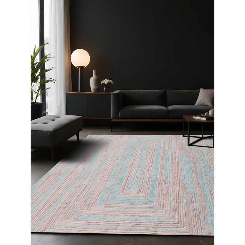 Tapis gris soyeux et moelleux, Rectangle de 5 pi x 8 pi