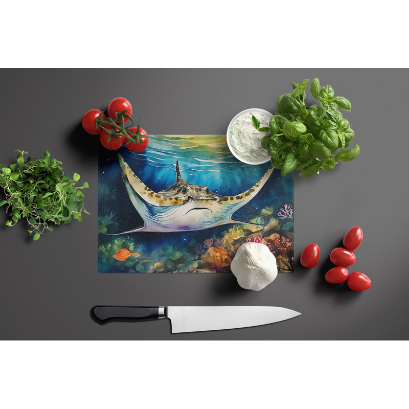 Sting Ray Glass Cutting Board Large